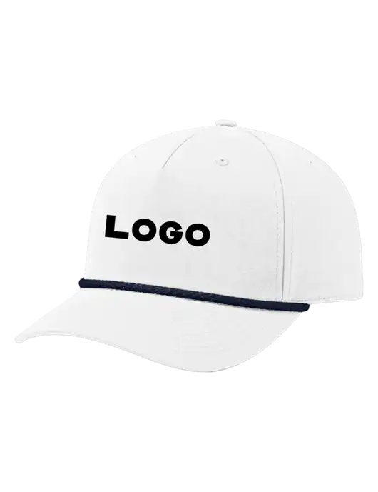 Richardson 5-Panel Classic White/Navy Rope Cap w/Logo