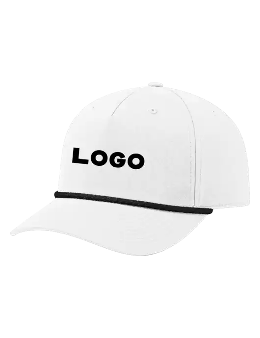 Richardson 5-Panel Classic White/Black Rope Cap w/Logo