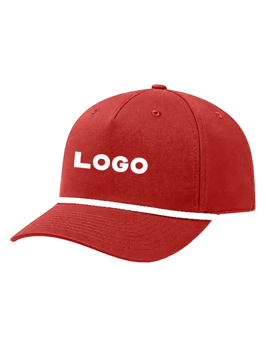 Richardson 5-Panel Classic Red/White Rope Cap w/Logo