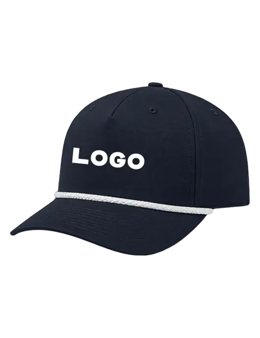 Richardson 5-Panel Classic Dark Navy/White Rope Cap w/Logo