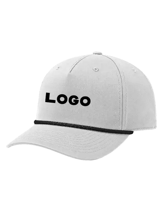 Richardson 5-Panel Classic Light Grey/Black Rope Cap w/Logo