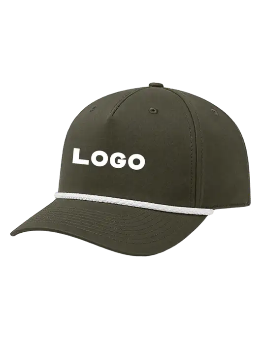 Richardson 5-Panel Classic Dark Olive/White Rope Cap w/Logo