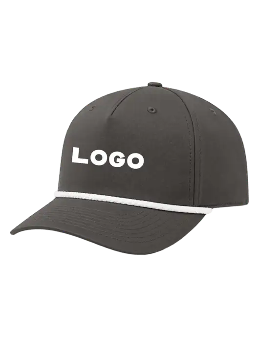Richardson 5-Panel Classic Dark Grey/White Rope Cap w/Logo