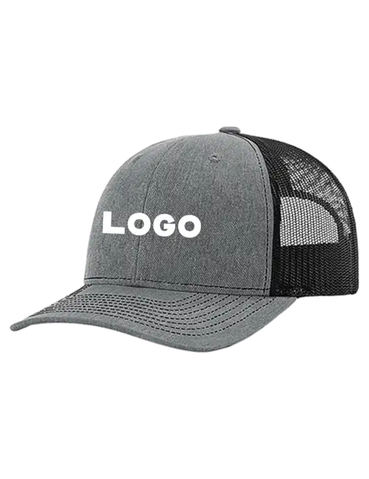 Richardson 112+ R-Flex Medium Grey Heather Trucker Cap w/Black Mesh w/Logo