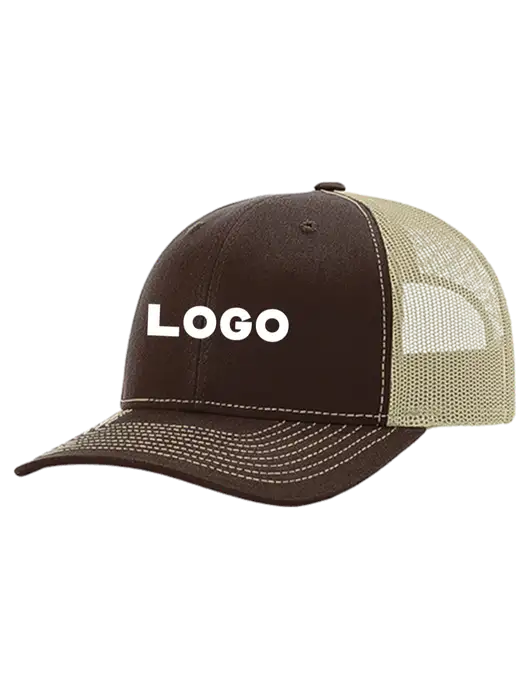 Richardson 112+ R-Flex Dark Brown Trucker Cap w/Tan Mesh w/Logo